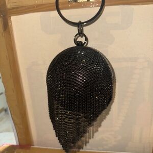 Black Chain Fringe Bag